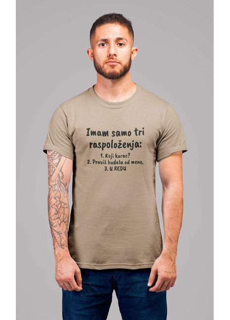 Muška majica kratkih rukava Imam samo tri raspoloženja