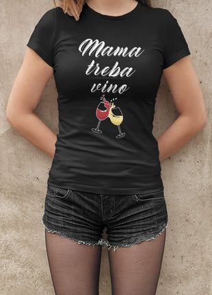 Ženska majica kratkih rukava Mama treba vino