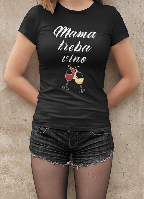 Ženska majica kratkih rukava Mama treba vino