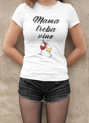 Ženska majica kratkih rukava Mama treba vino